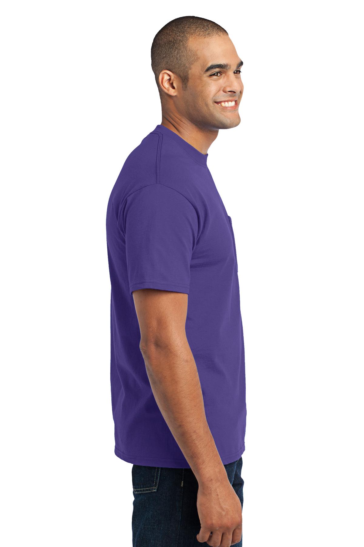 Port & Co Core Blend Pocket Tee. PC55P 101
