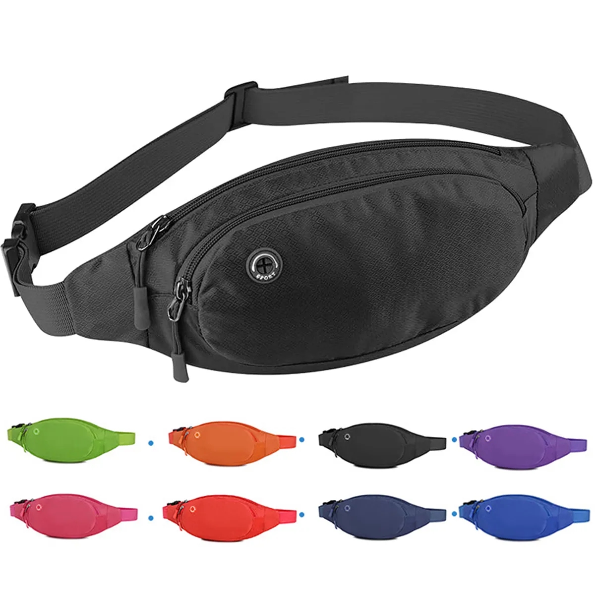 Large Crossbody Fanny Pack with 3-Zipper Pockets 8