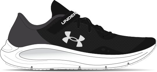 UA Pursuit 3 AC Girls' Pre-School Running Shoes 5