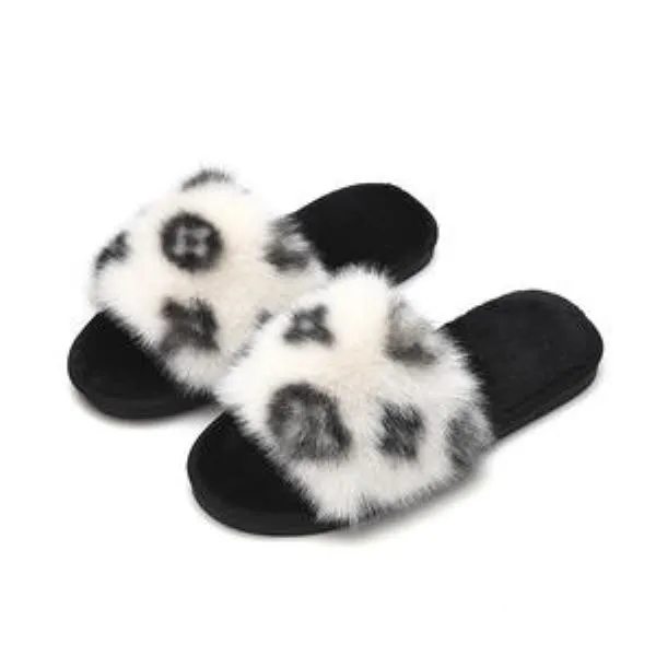 Flower Plush Cotton Slippers for Women 2
