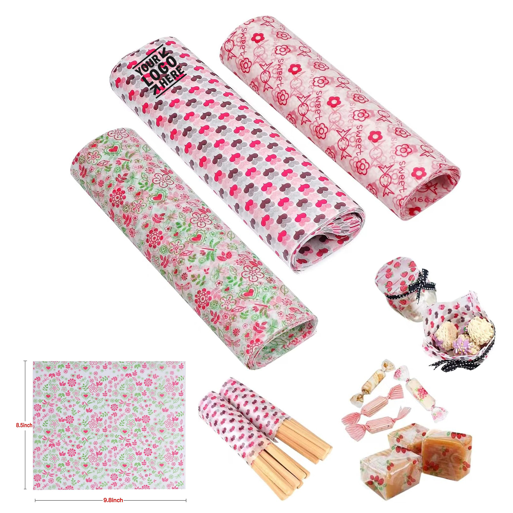 Patterned Wax Food Picnic Greaseproof Waterproof Dry Hamburger Paper 2