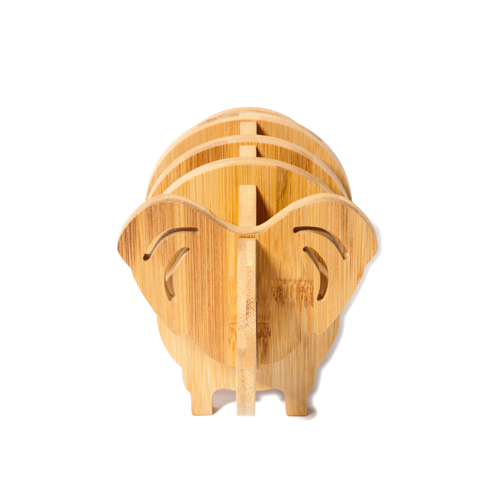 Elephant Shaped Bamboo Coaster and Table Top Decoration 8