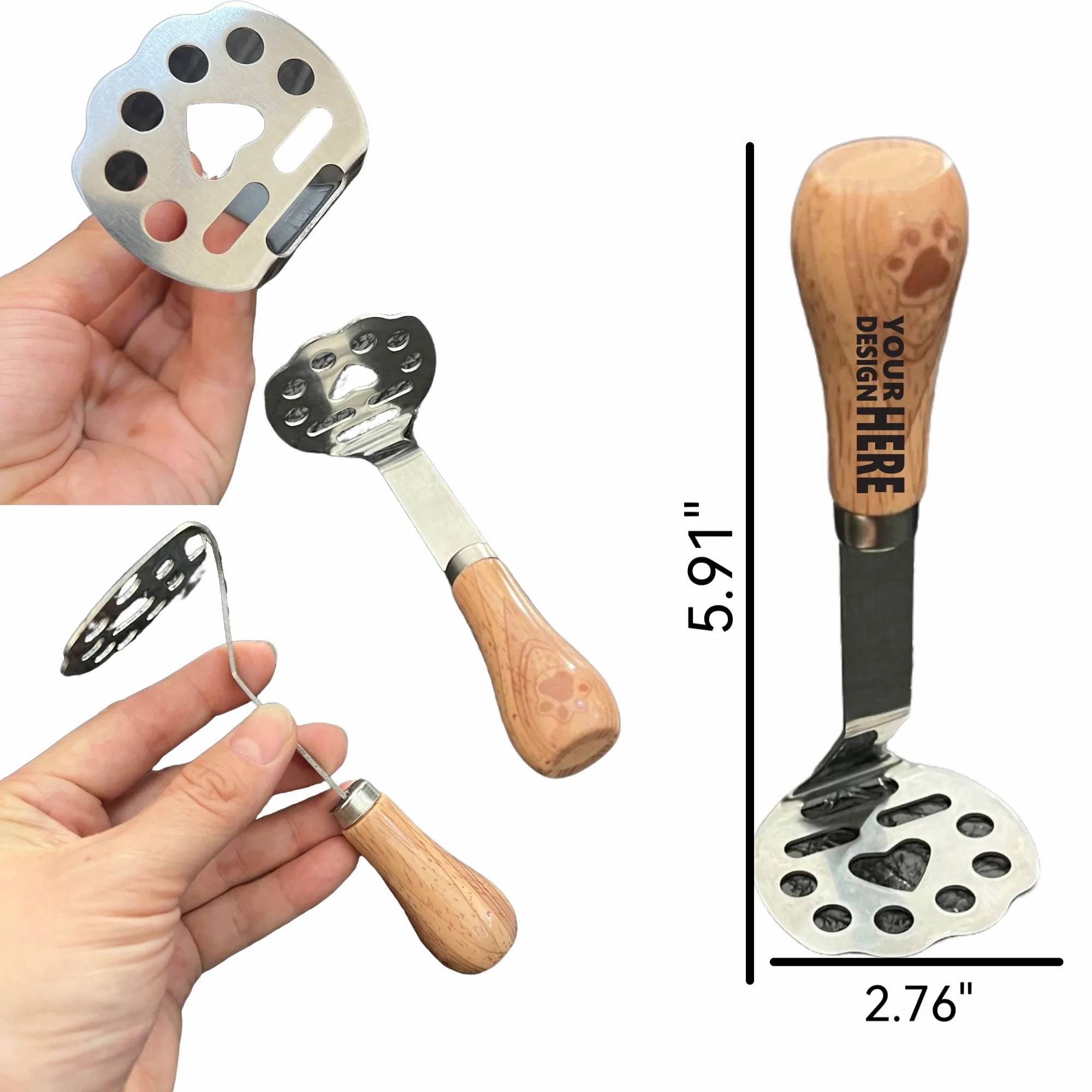 Standable Stainless Steel Potato Masher 1
