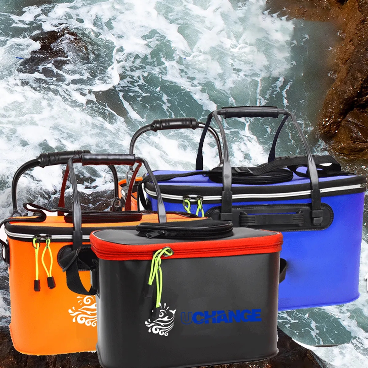 Foldable EVA Fishing Bucket With Lid And Strap 4