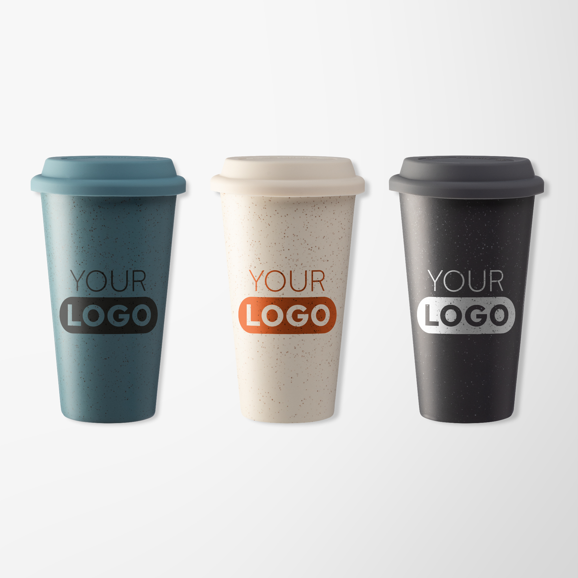 Equator - 9 oz. Double Wall Ceramic Tumbler with Silicone Lid