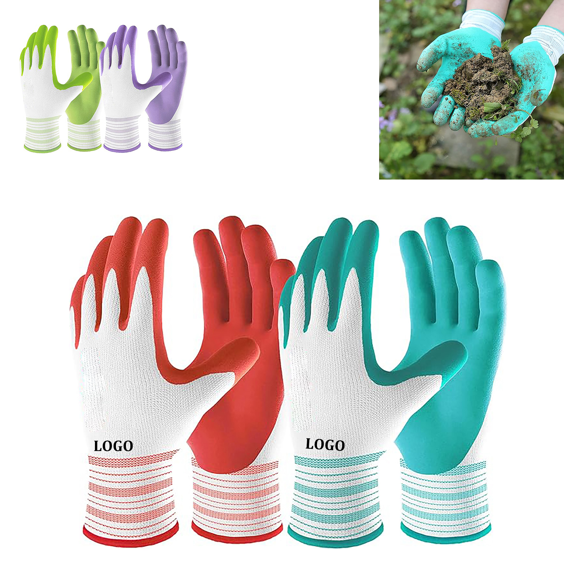 Rubber Coated Gardening Gloves 2