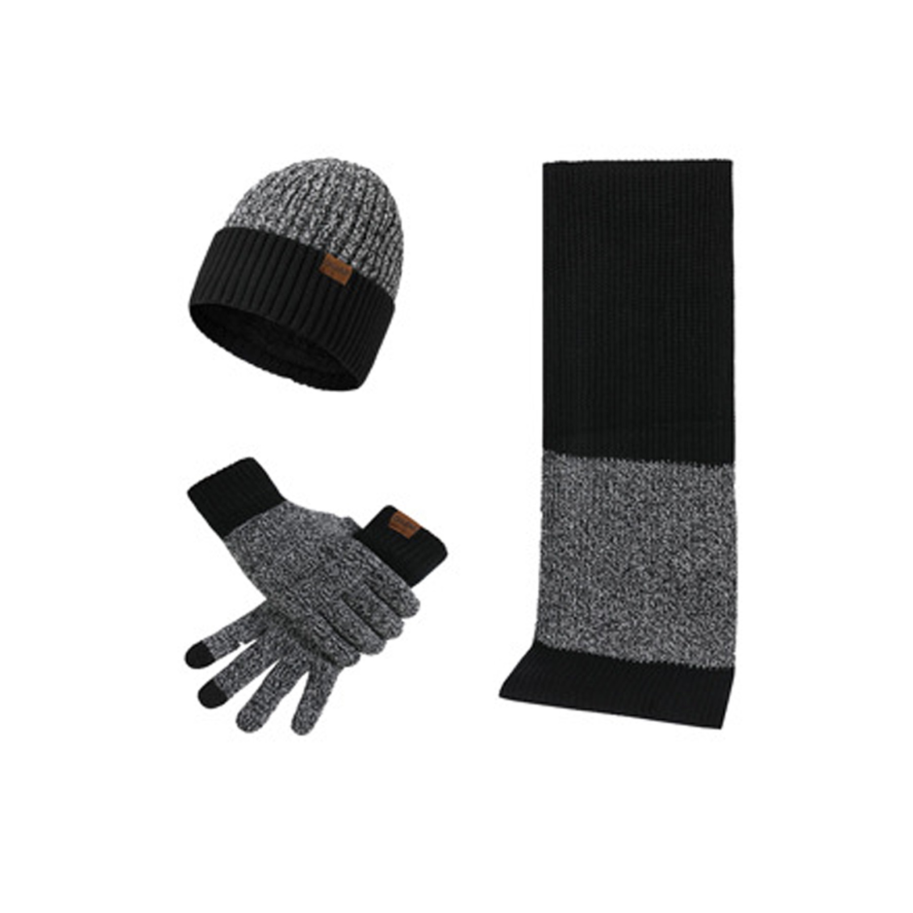 Beanie Hat Scarf Touch Screen Gloves Set 6