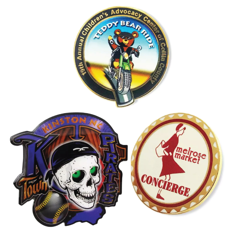 1" Full Color Offset Printed Lapel Pin with Epoxy Dome 1