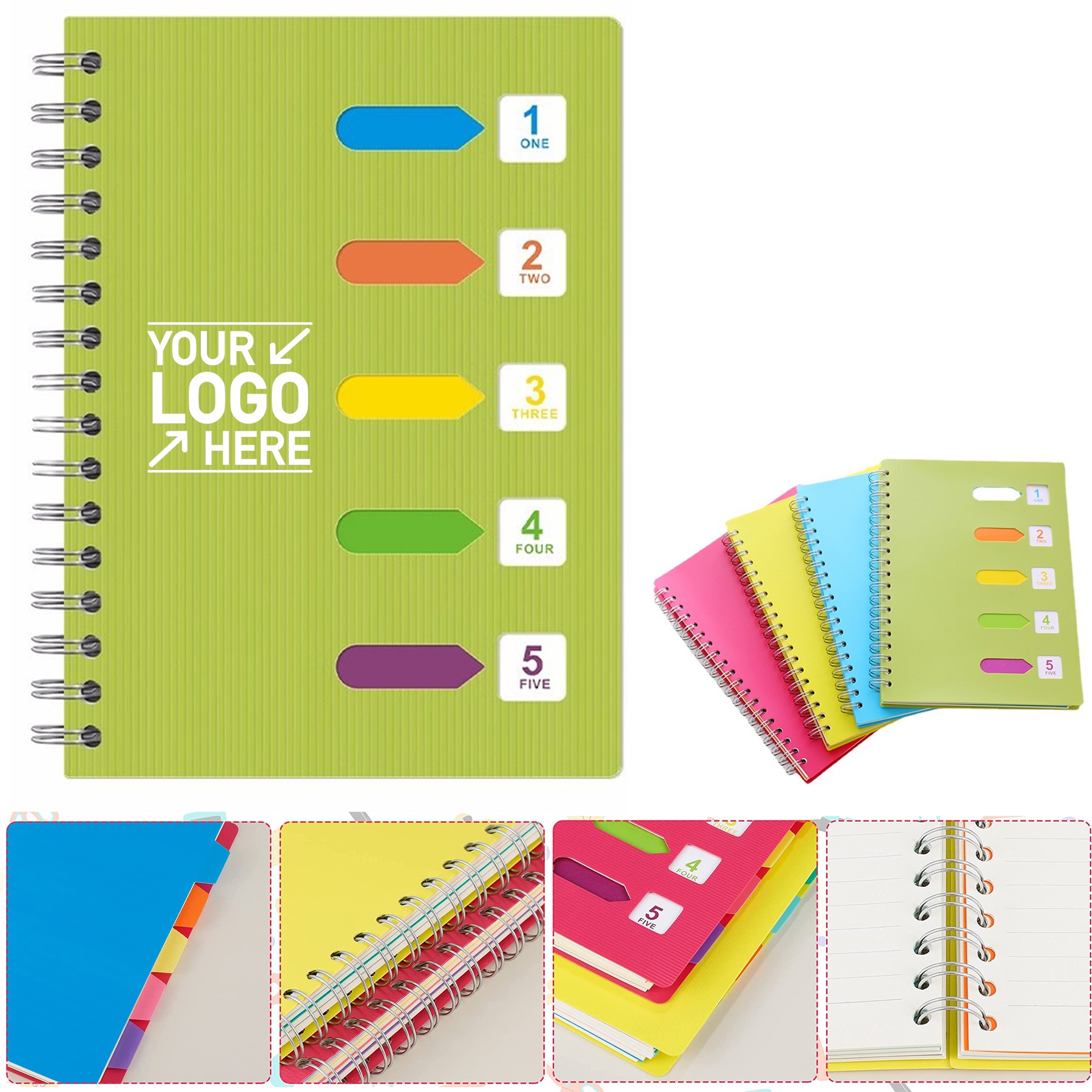 5 Subject Spiral Notebook A5 1