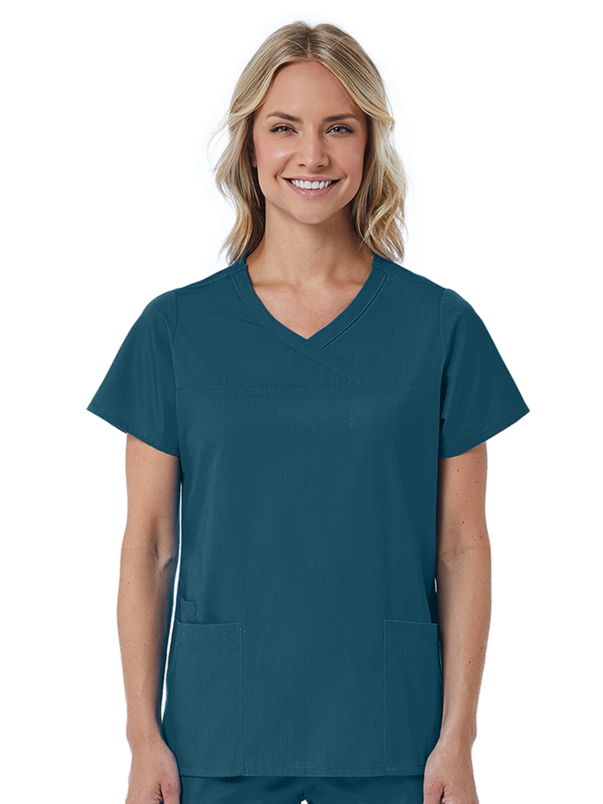 Maevn - Red Panda - Women's Three-Pocket Curved Mock Wrap Top 8