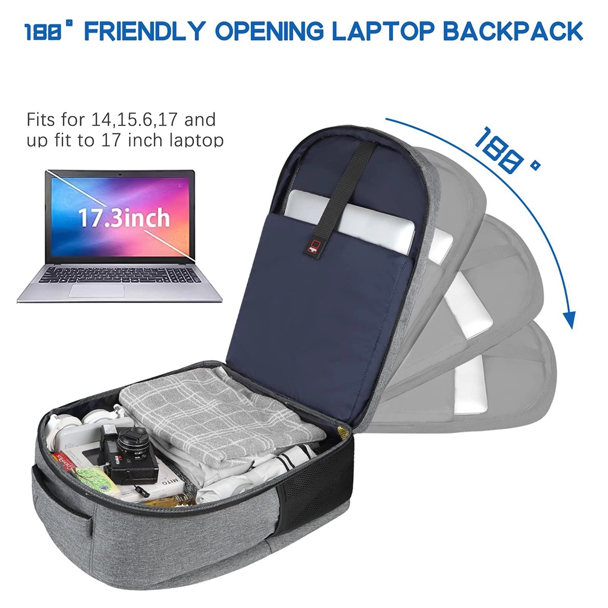 Extra Large Travel Carry on Laptop Backpack with USB Port 7