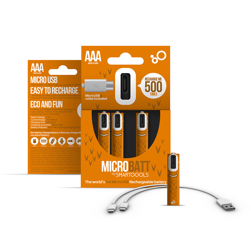 Micro USB Rechargeable AAA Battery