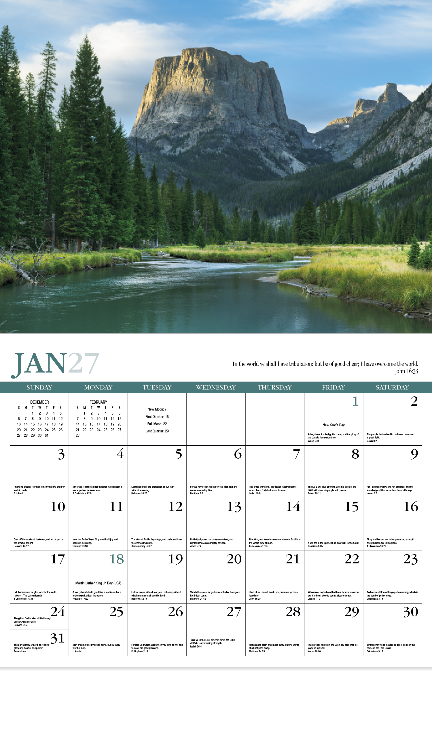 HotLine® Products Reflections (Non-Denominational) Appointment Calendar - Stapled 15