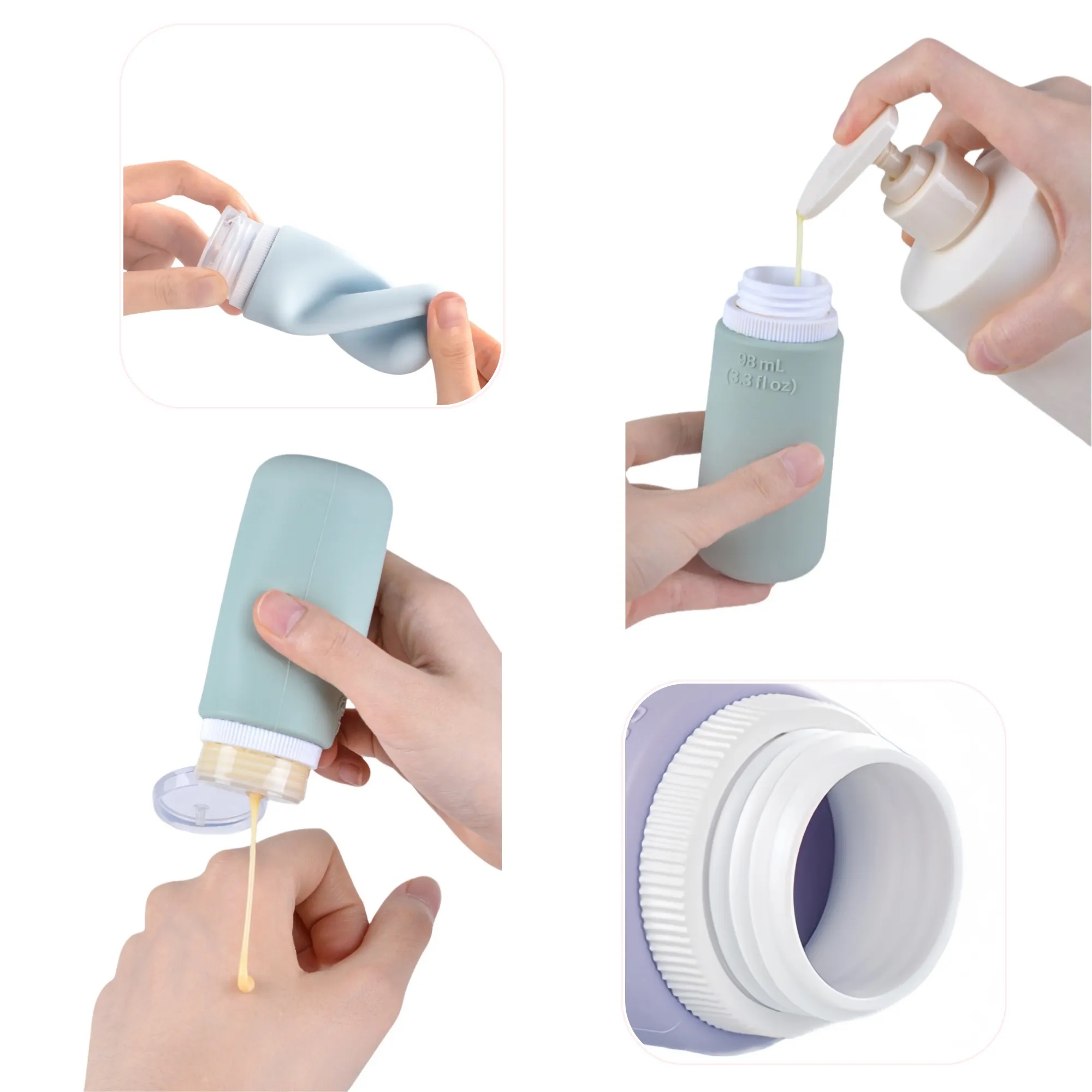 3oz Silicone Toiletries Travel Bottle 2