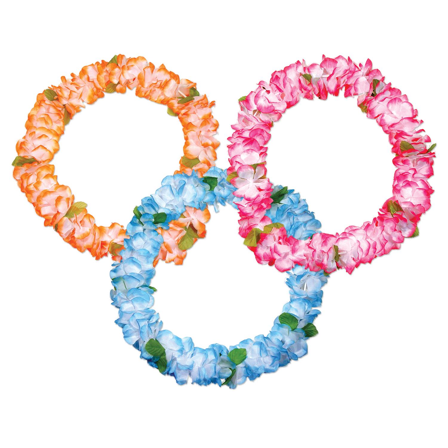 36' Pastel Silk Flower Leis 2
