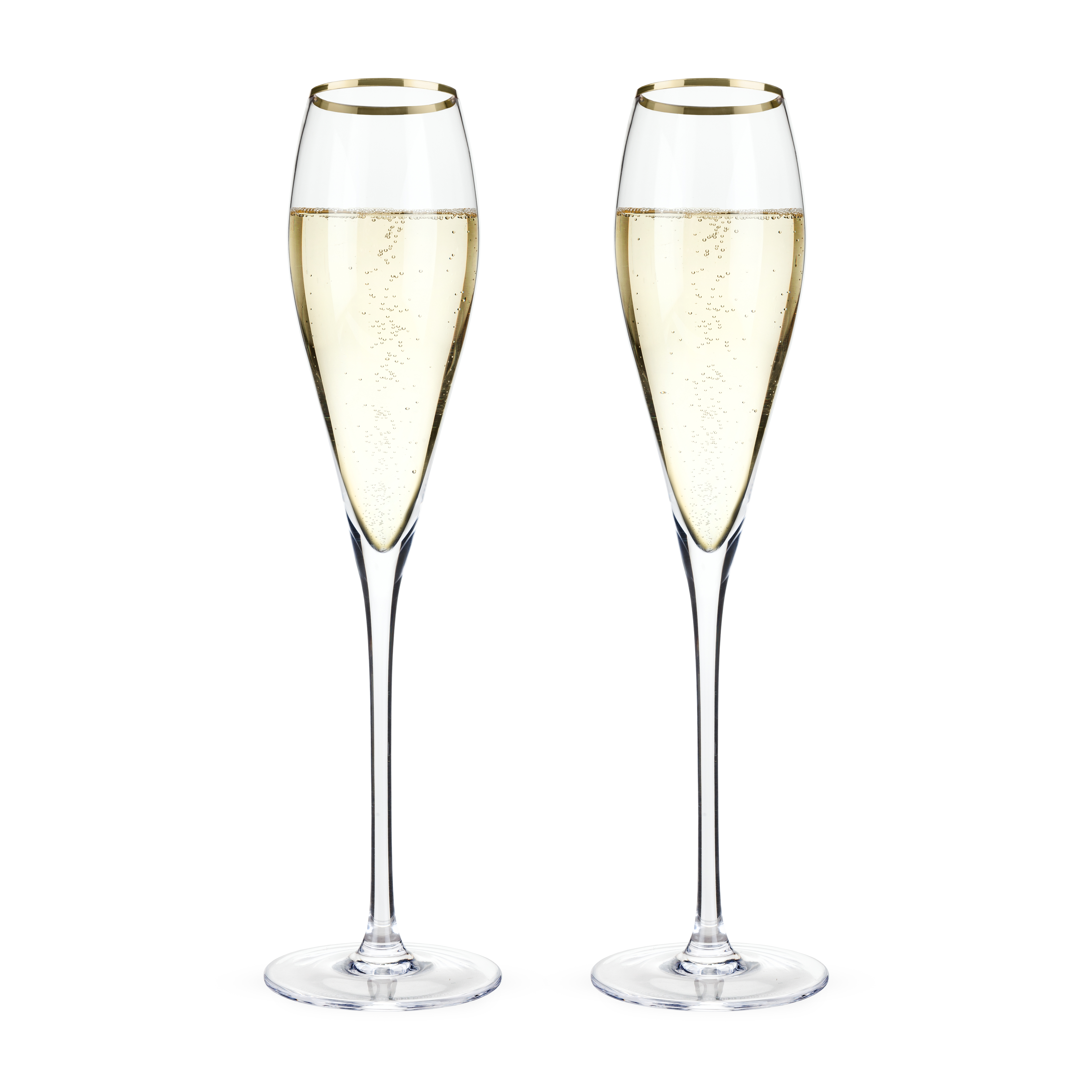 Viski® Gold-Rimmed Crystal Champagne Flute 5
