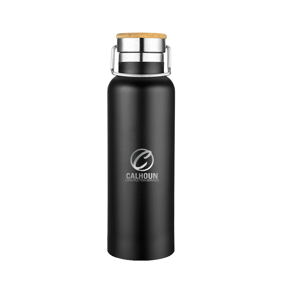 Smith 20oz Stainless Steel Bamboo Cap Water Bottle, custom water bottle with logo imprint 39