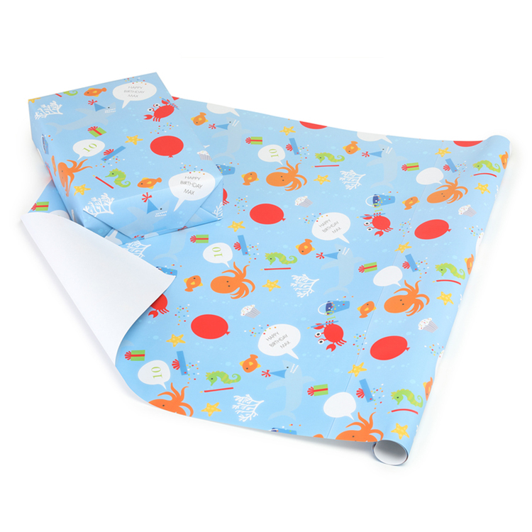Sea Creatures Personalized Wrapping Paper Roll 2