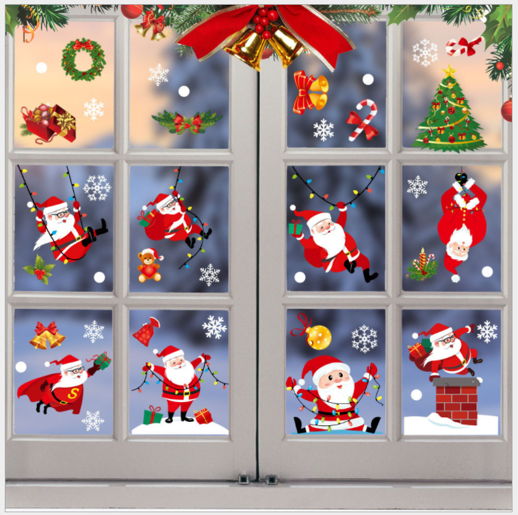 Window Snowman Gel Set Christmas Glass Sticker 2