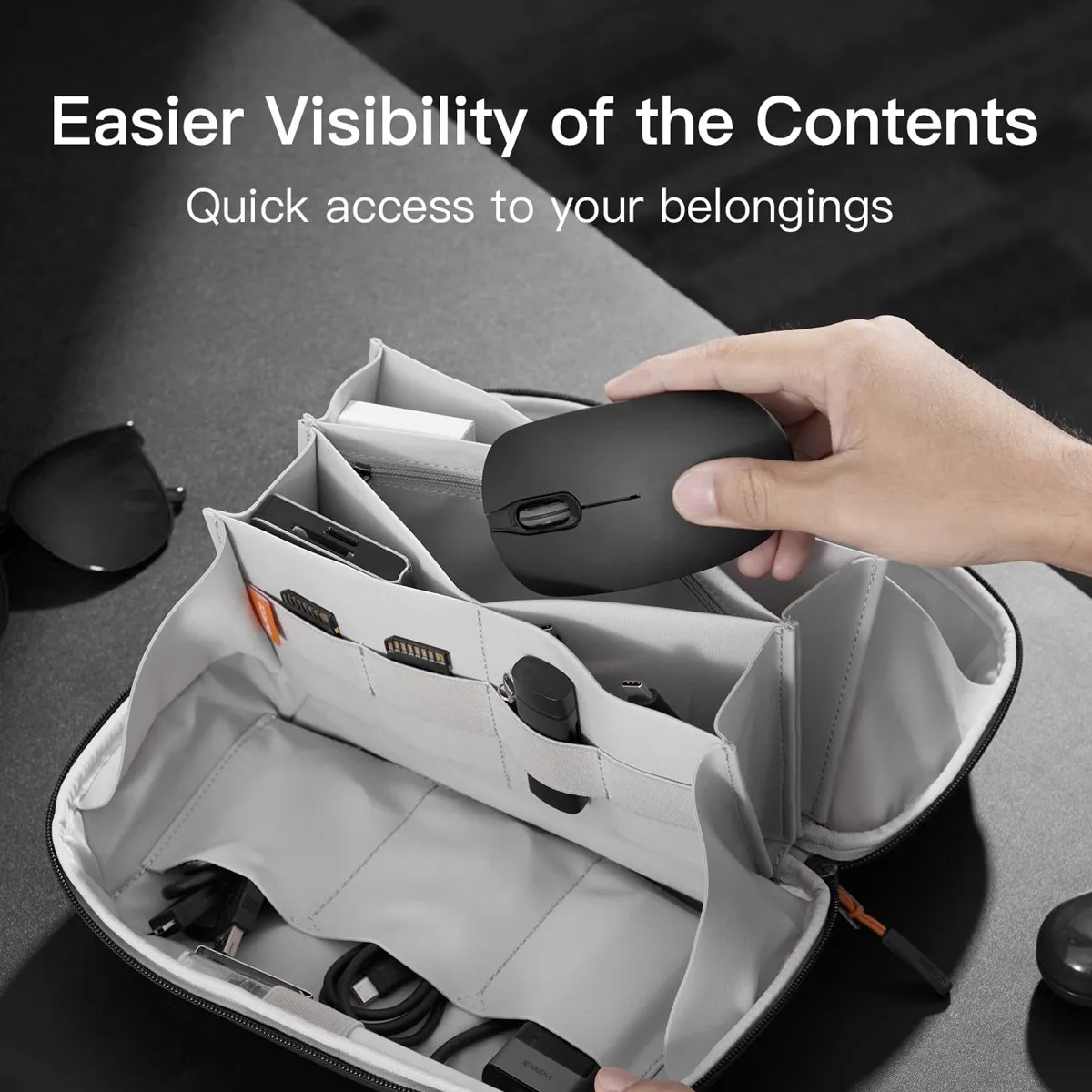 Durable Travel Hard Case Organizer With Dividers 6