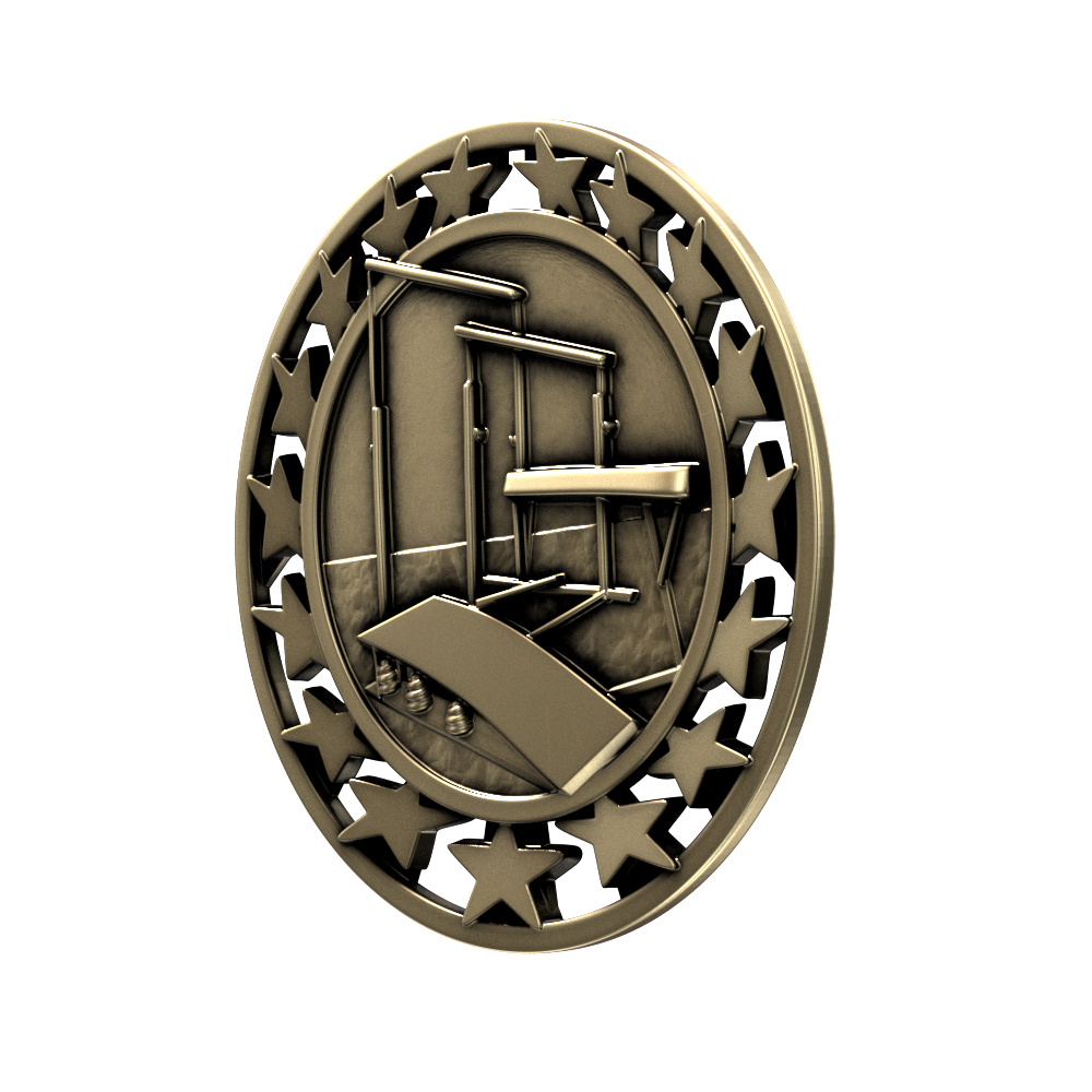 Gymnastics Star Medallion (2-1/2") 2