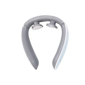 White Rechargeable Electric Neck Massager With Magnetic Electrode Pads 16
