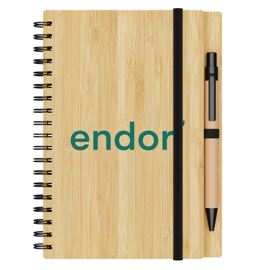Small Engraved Bamboo Notebook & Pen 5