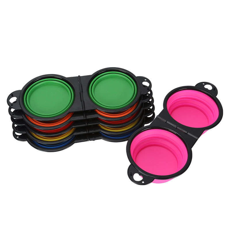 Collapsible Dog Dual Bowls 10