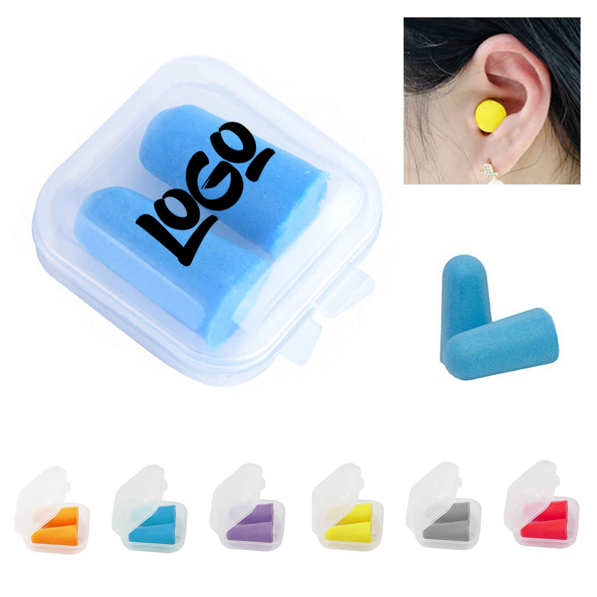 Foam Noise Reduction Earplugs With Case 2