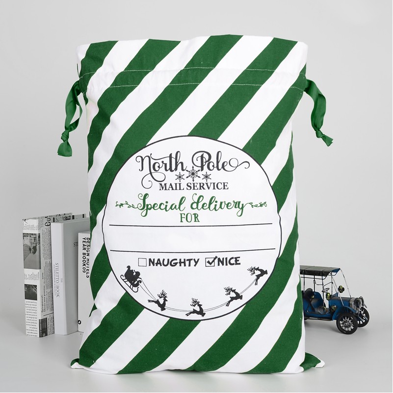 Santa Sacks Canvas Christmas Drawstring Bag 3