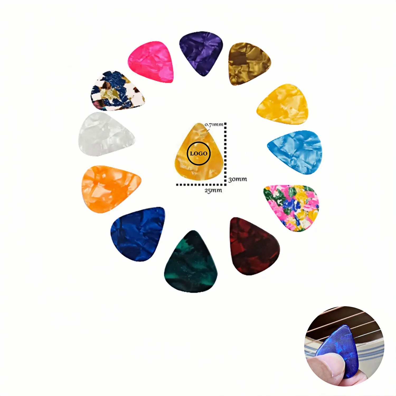 Assorted Celluloid Guitar Pick - Lightweight