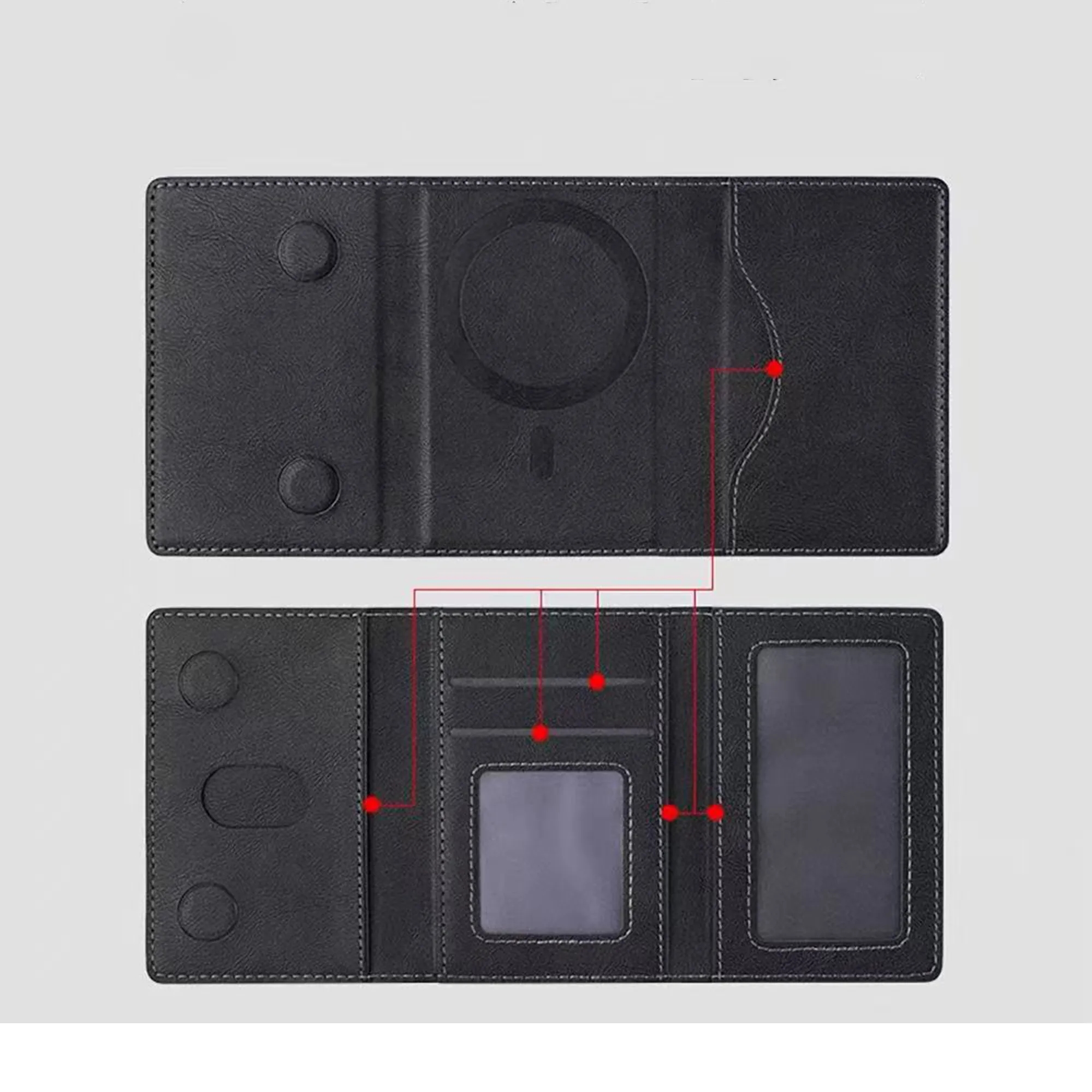 Triple Fold Magnetic Leather Card Holder 15