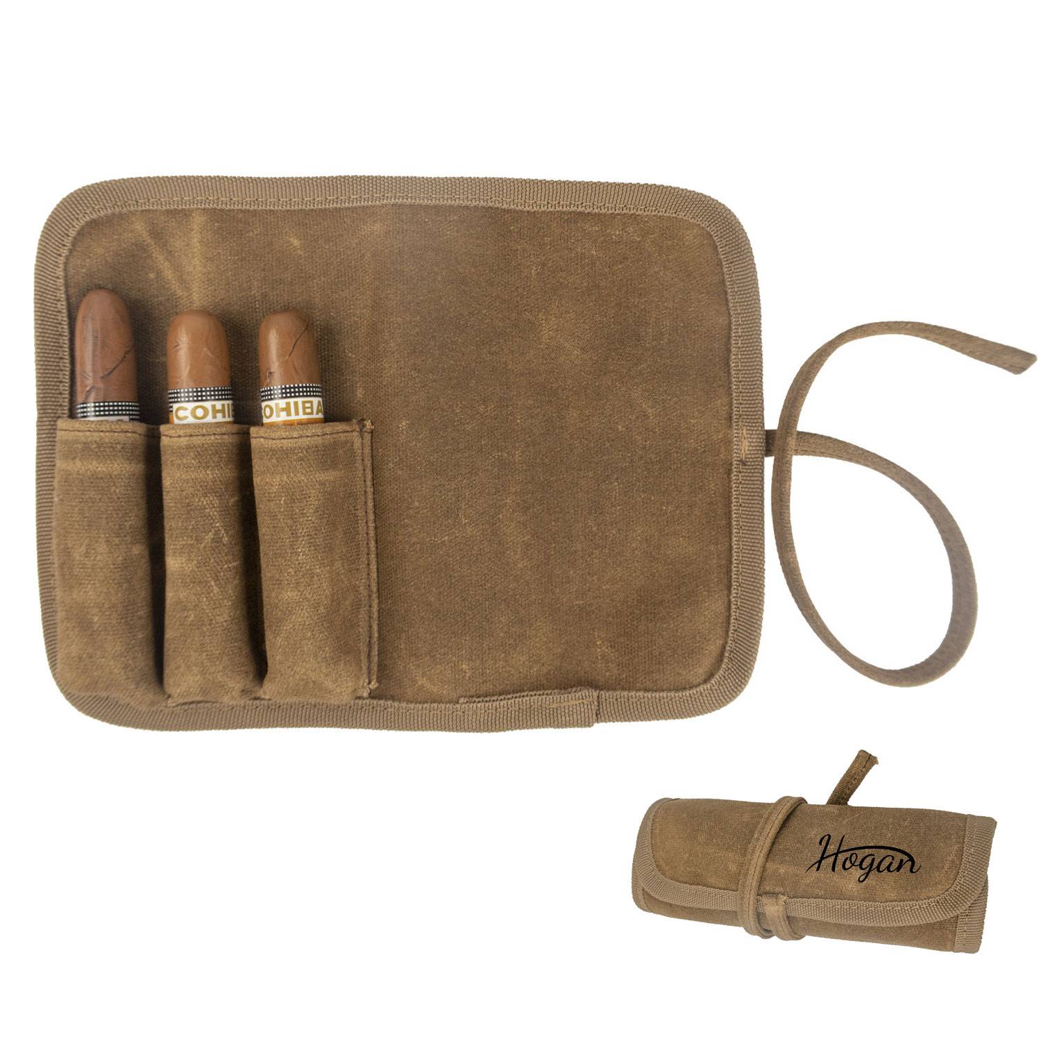Portable Three Cigar Canvas Organizer In Stock 1