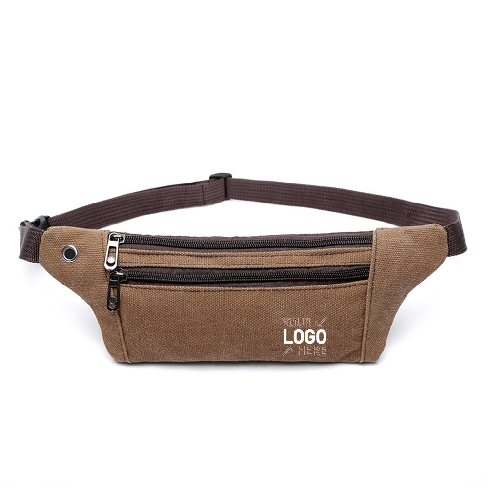 Canvas 3-Zipper Fanny Pack 2