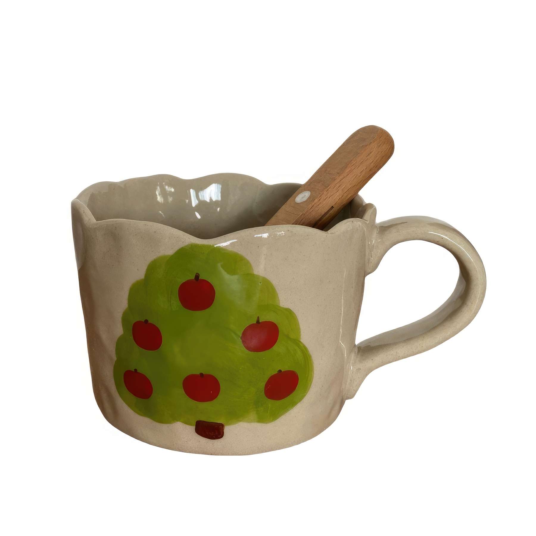 Retro small tree rough pottery coffee cup Christmas gift mug 1