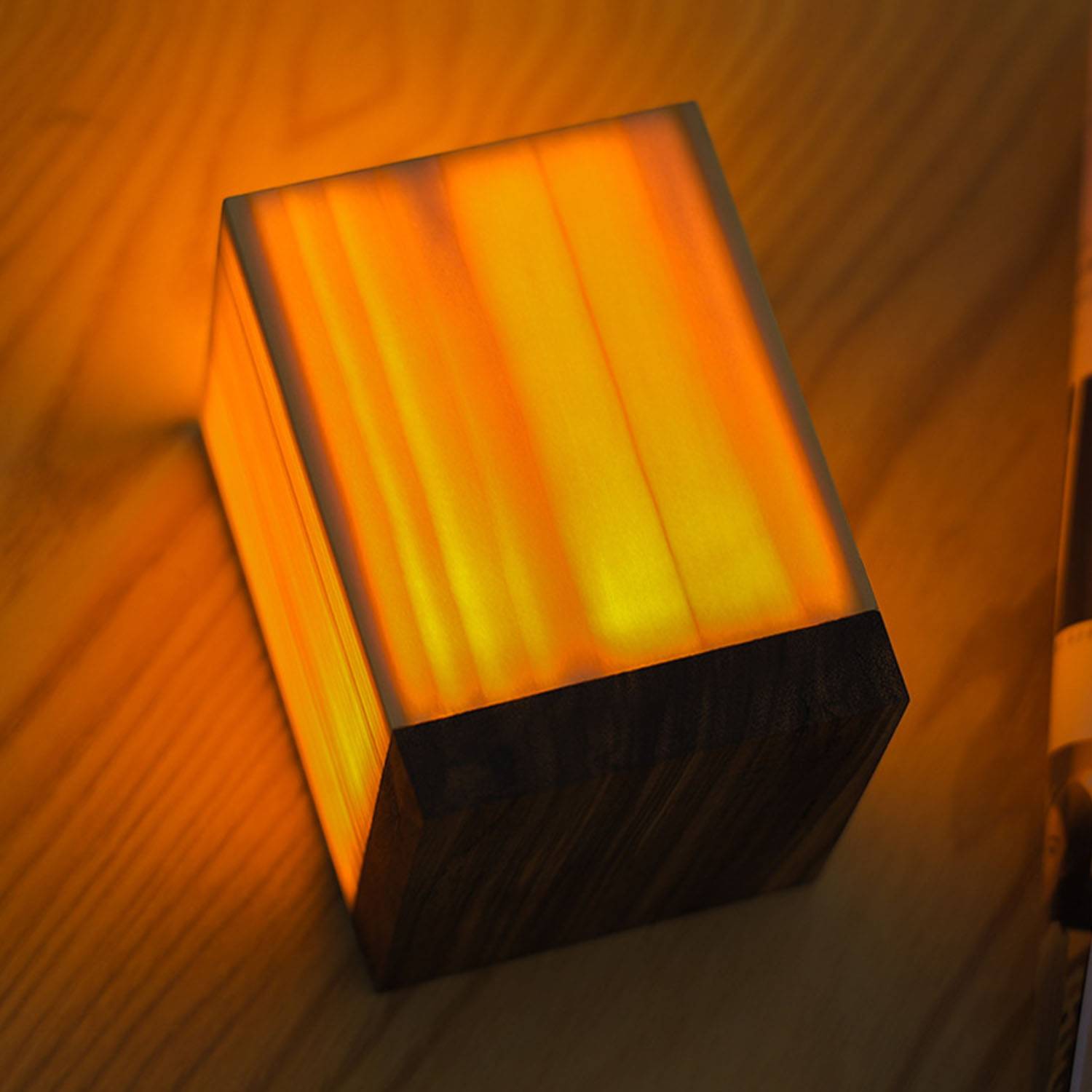 Wooden rechargeable atmosphere bedroom night light 2