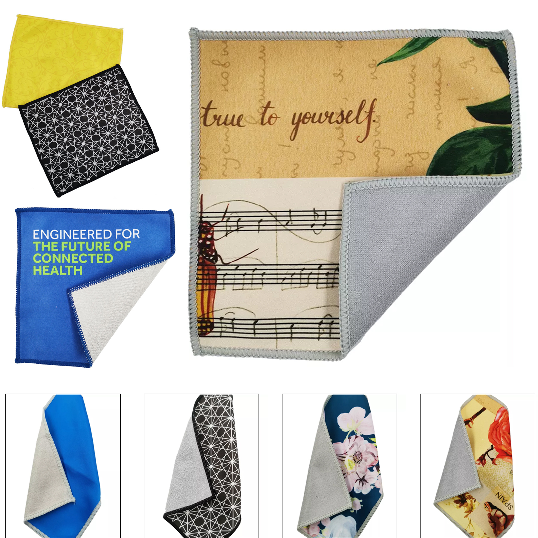 Double-Sided Microfiber Cleaning Cloth- 5-1/2" x 5-1/2" - Fu 1