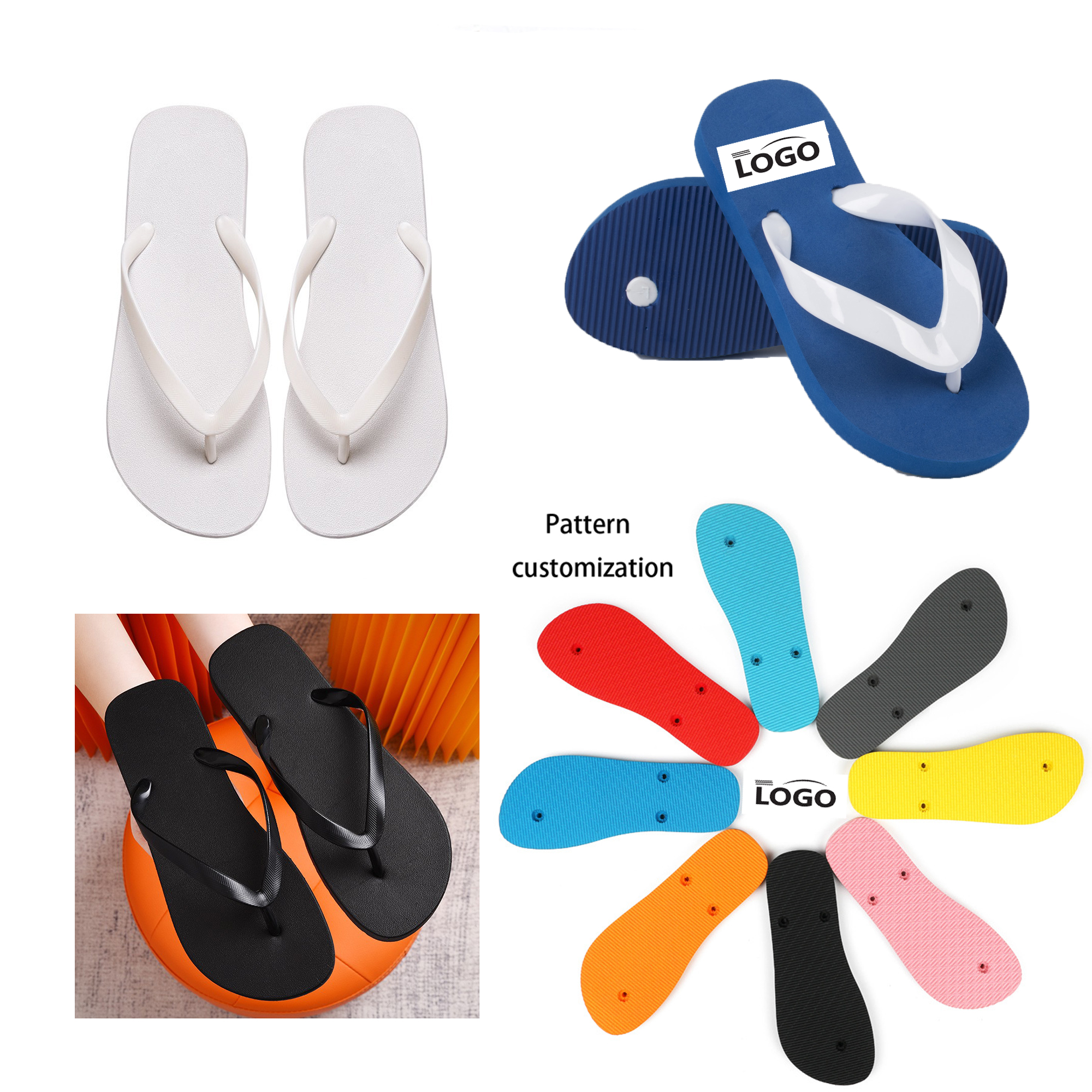 EVA/PVC Beach Slipper Flip Flops Sandals MOQ 10pcs 2