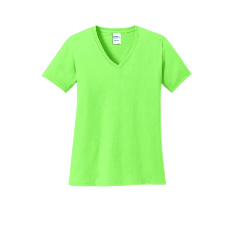 Port & Company Women's Core Cotton V-Neck Tee. 35