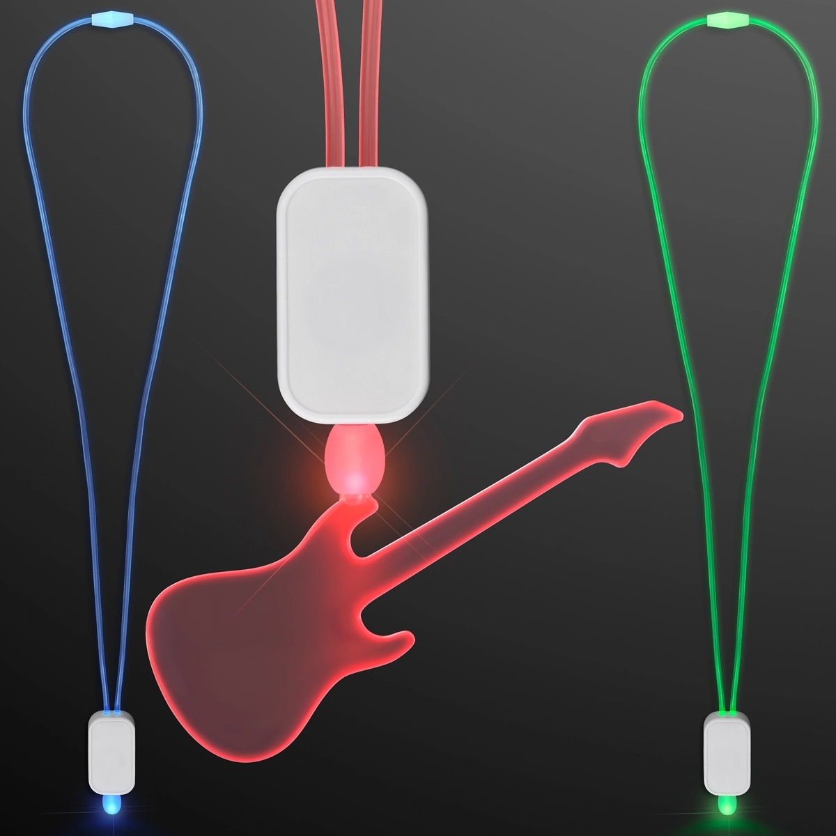LED Neon Lanyards with Acrylic Guitar Pendant 4