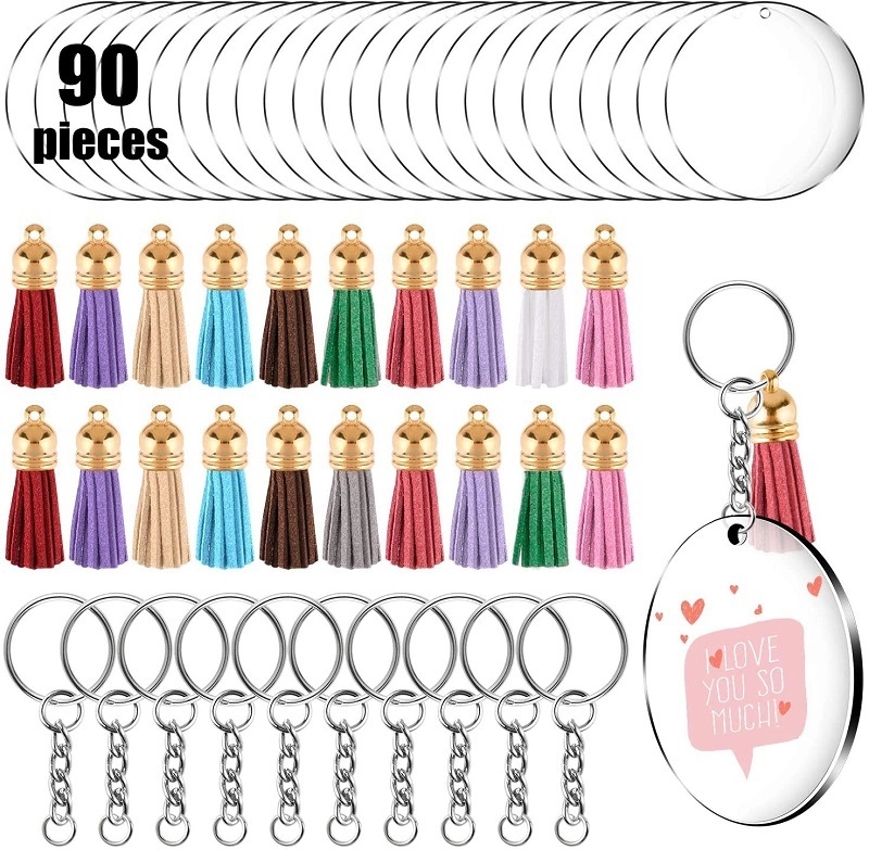 30Pcs Acrylic Tassel Keychain 1