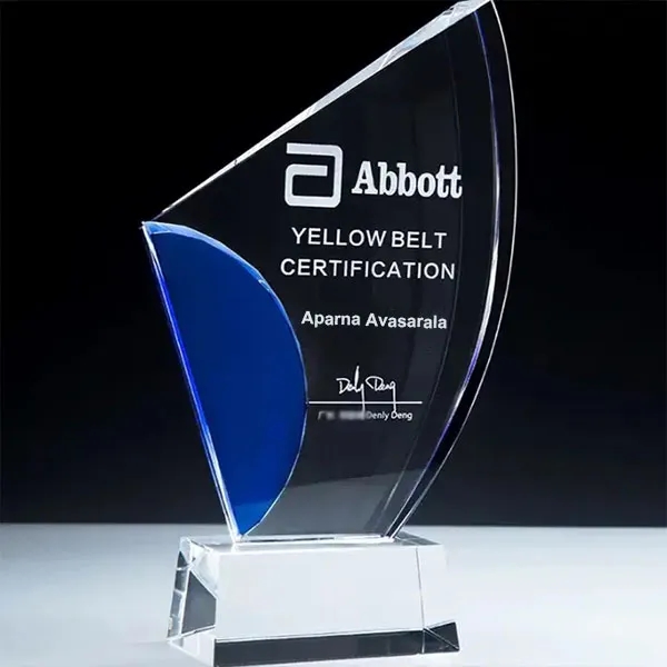 Optical Sailboat Crystal Award Trophy 5