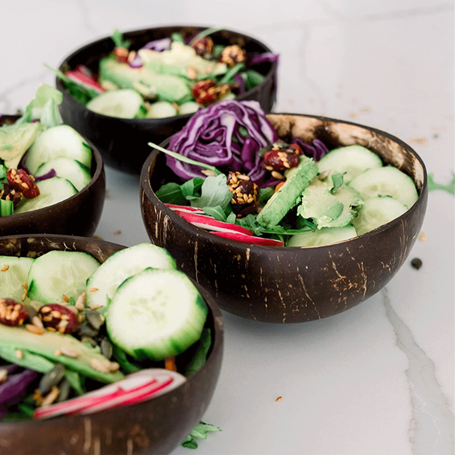 Eco-Friendly Natural Handmade Coconut Shell Salad Bowl 9