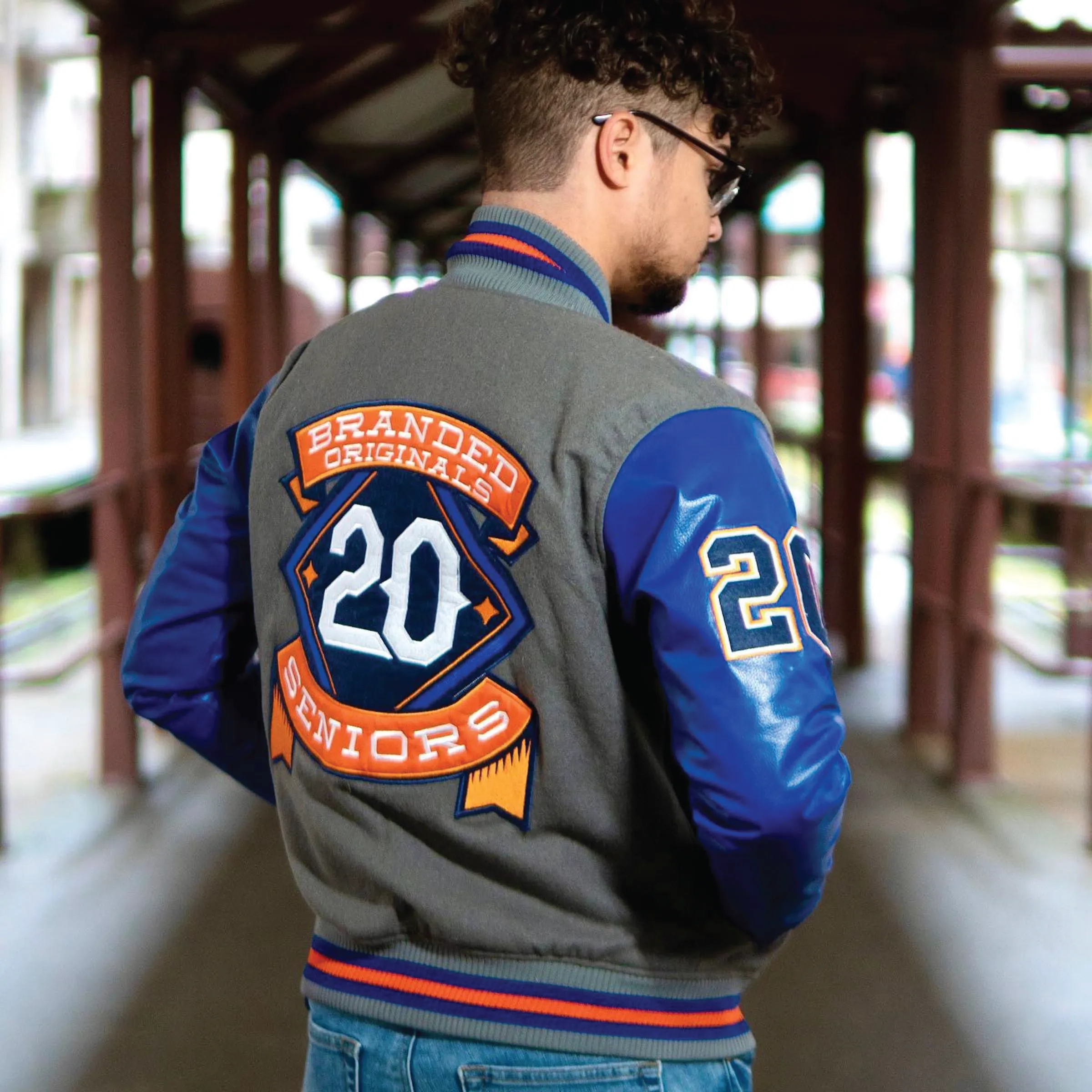 Vegan Leather and Wool Varsity Letterman Jacket 8