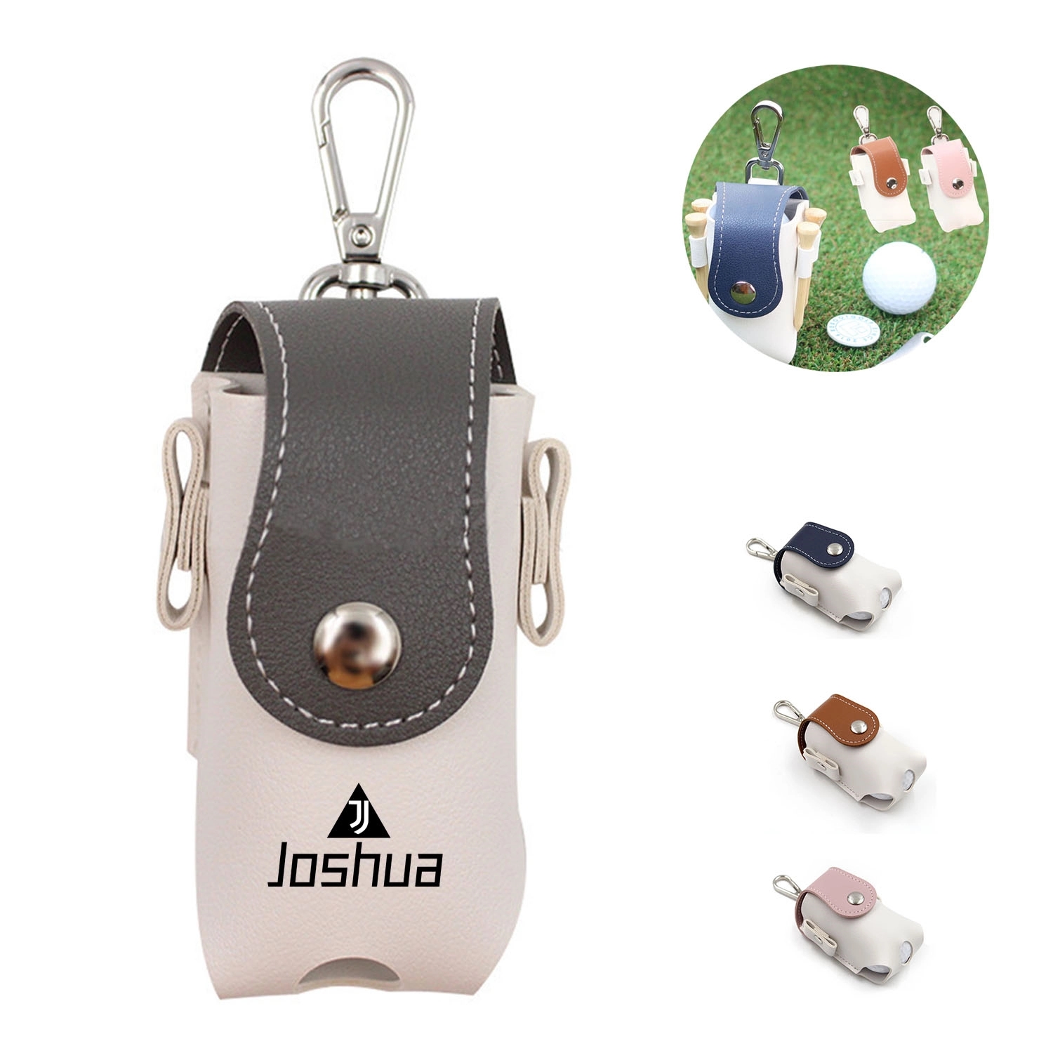 Mini Leather Golf Ball Storage Bag 2