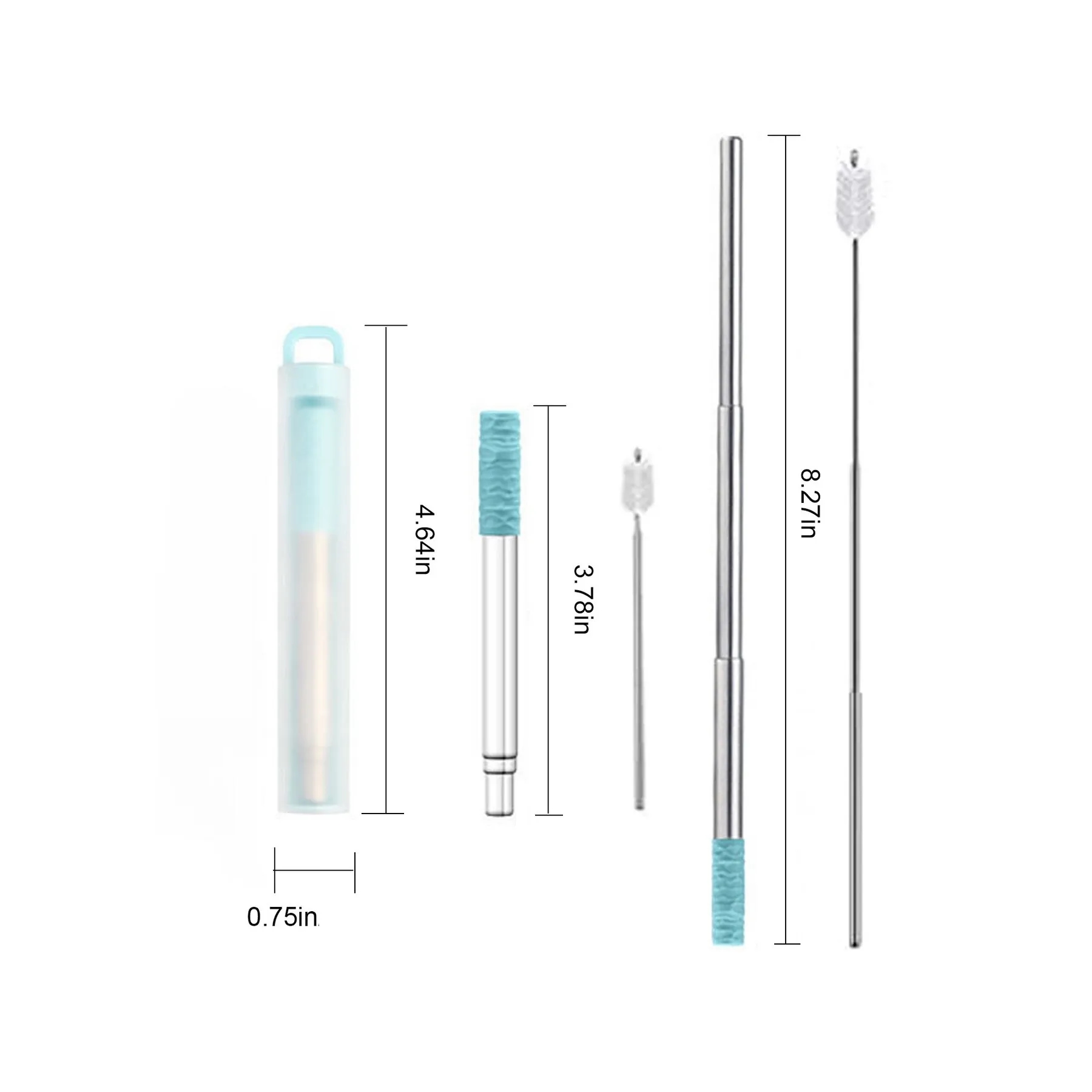Reusable Collapsible Stainless Steel Straw With Plastic Case 6