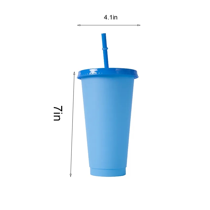 Reusable Color Changing Cup Plastic Tumblers With Lids 6