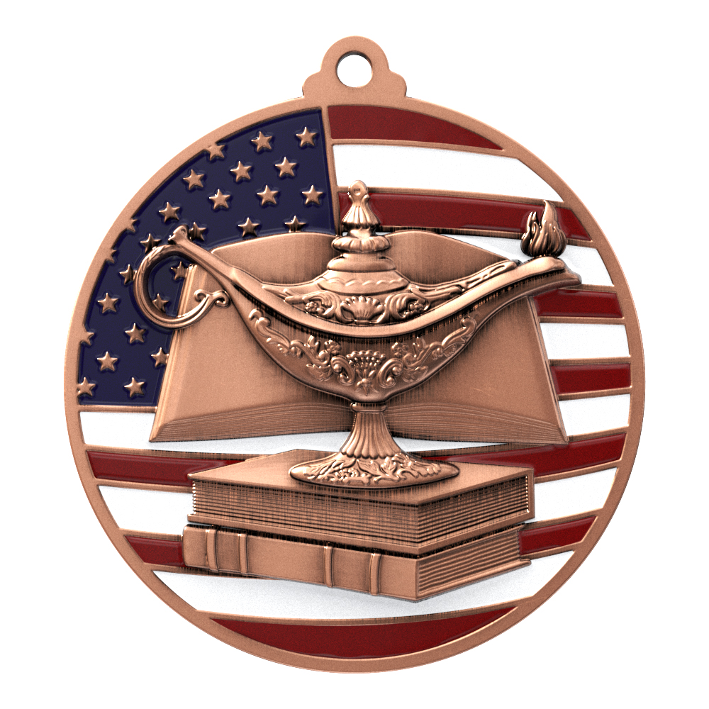 Book & Lamp Patriotic Medallion (2-3/4") 7
