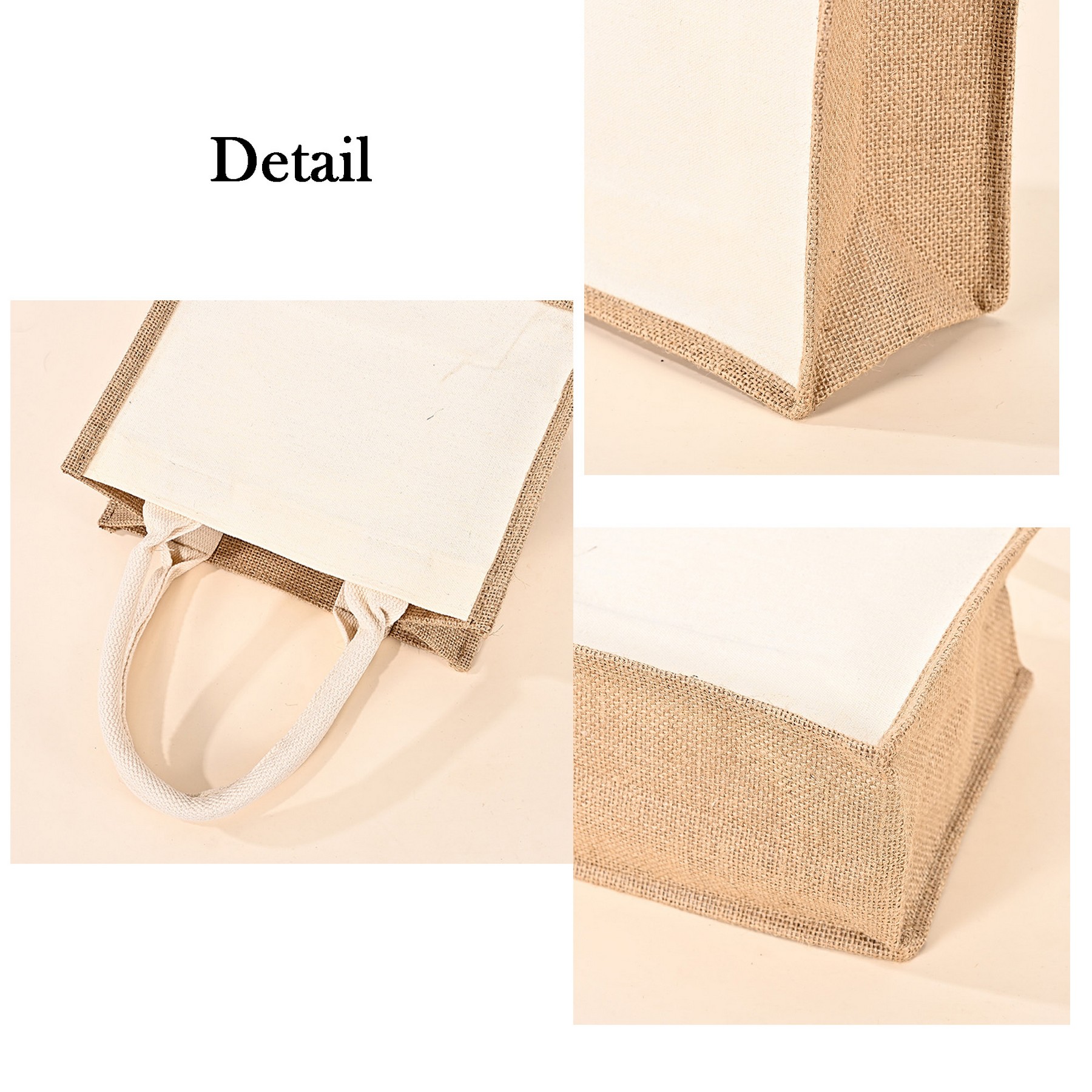 Organic Canvas & Jute Reusable Tote And Grocery Shopping Bag, custom tote bag with logo imprint 2