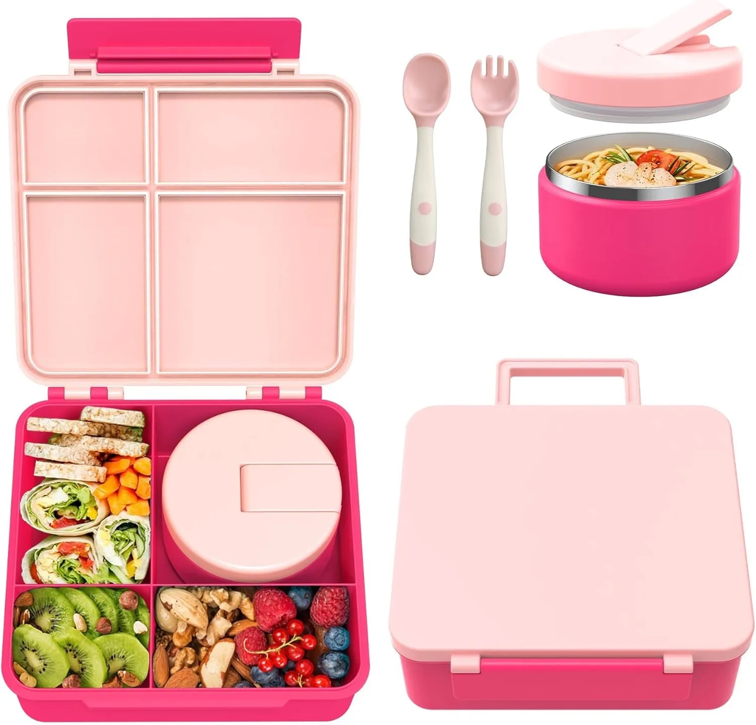 Food Grade PP Bento Lunch Box With Stainless Steel Bowl 6